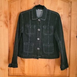 Chico's Platinum - black denim jacket - size 0